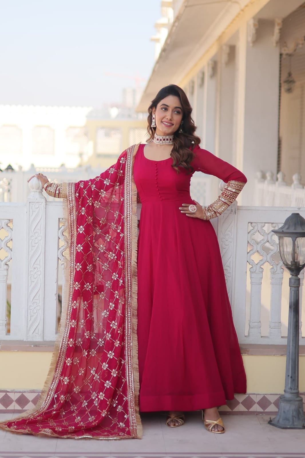 EMBELLISHED LONG FLAIR MAXI 3PC