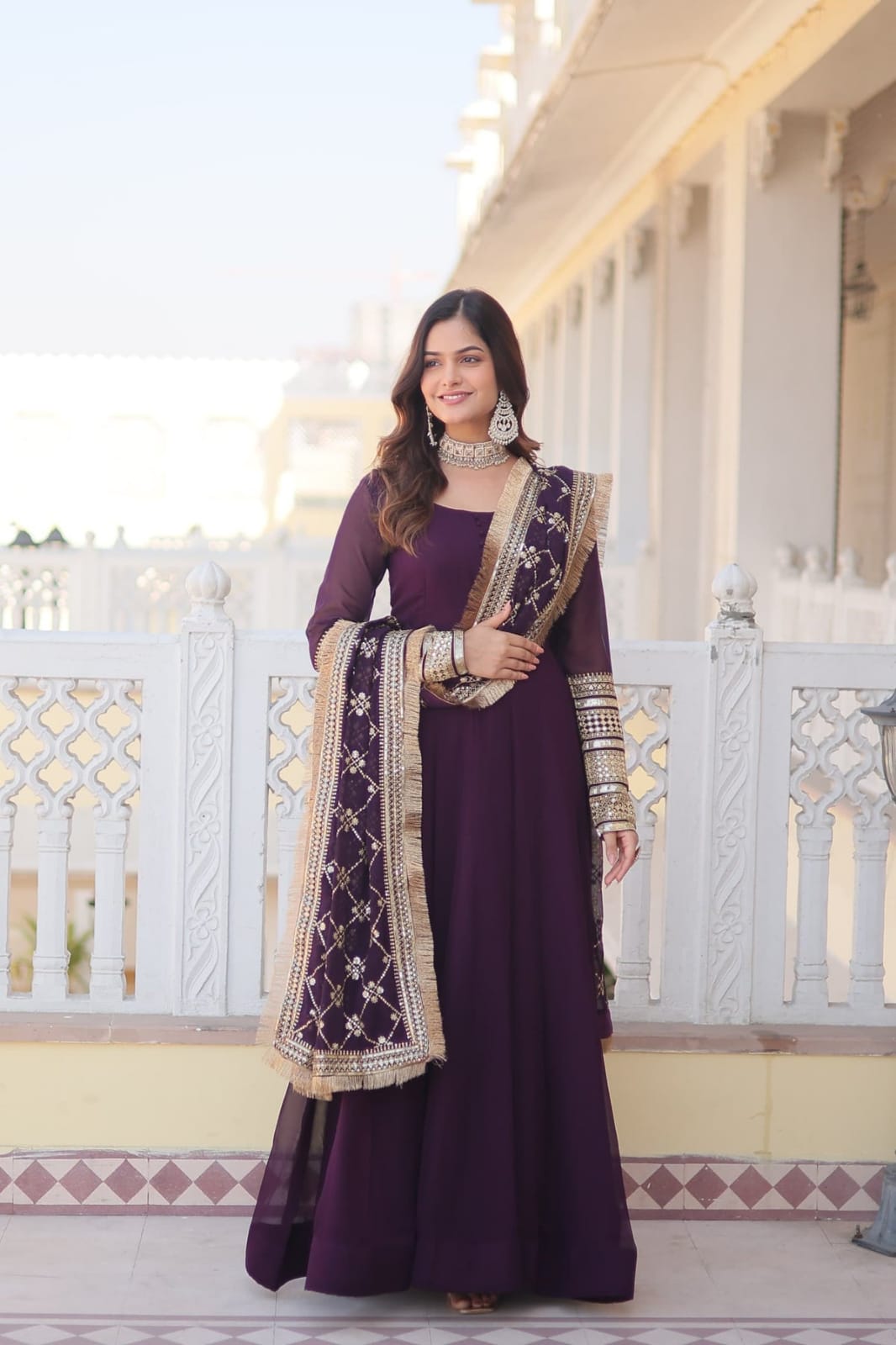EMBELLISHED LONG FLAIR MAXI 3PC