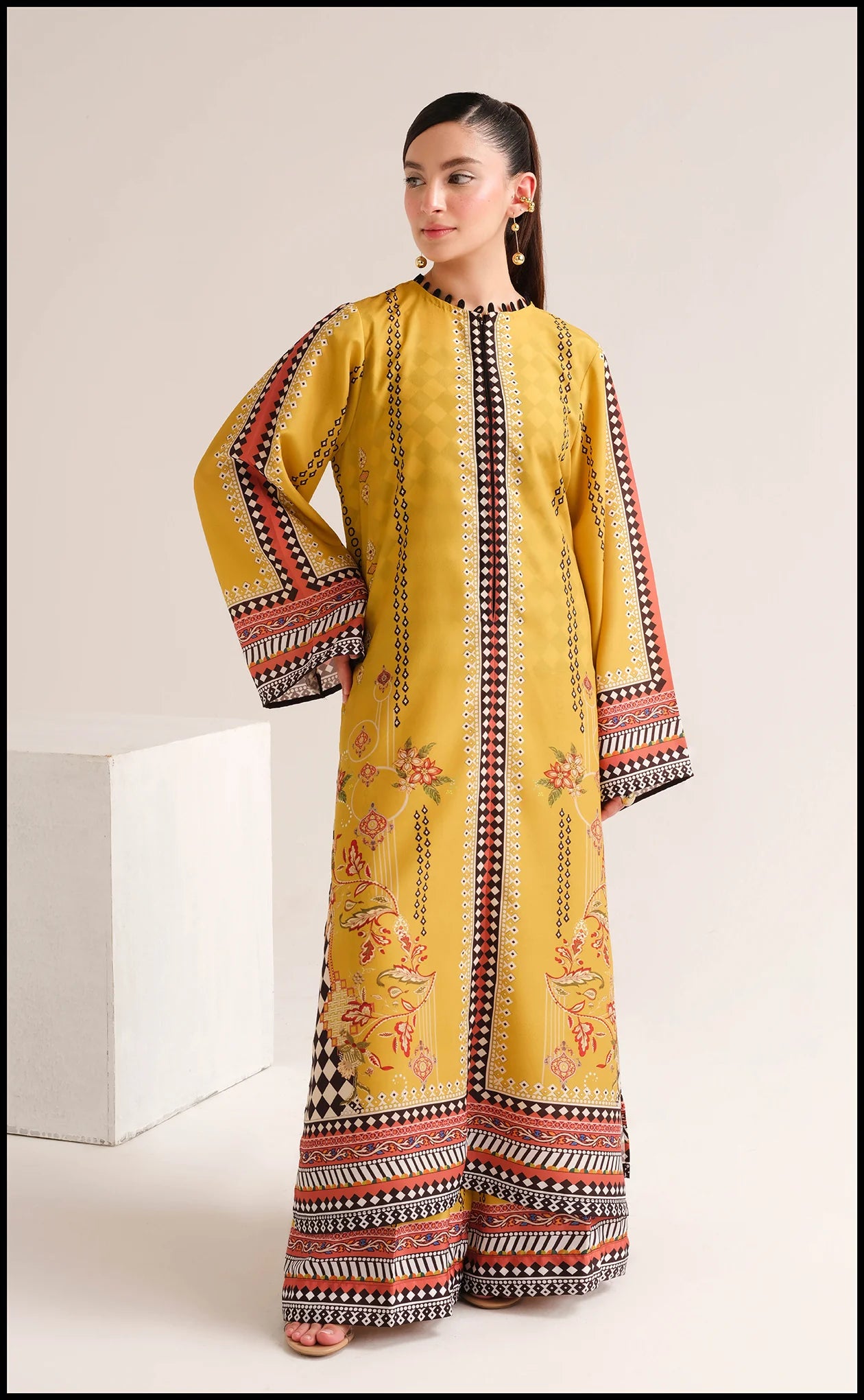 Printed 2-Piece Dress (Yellow)