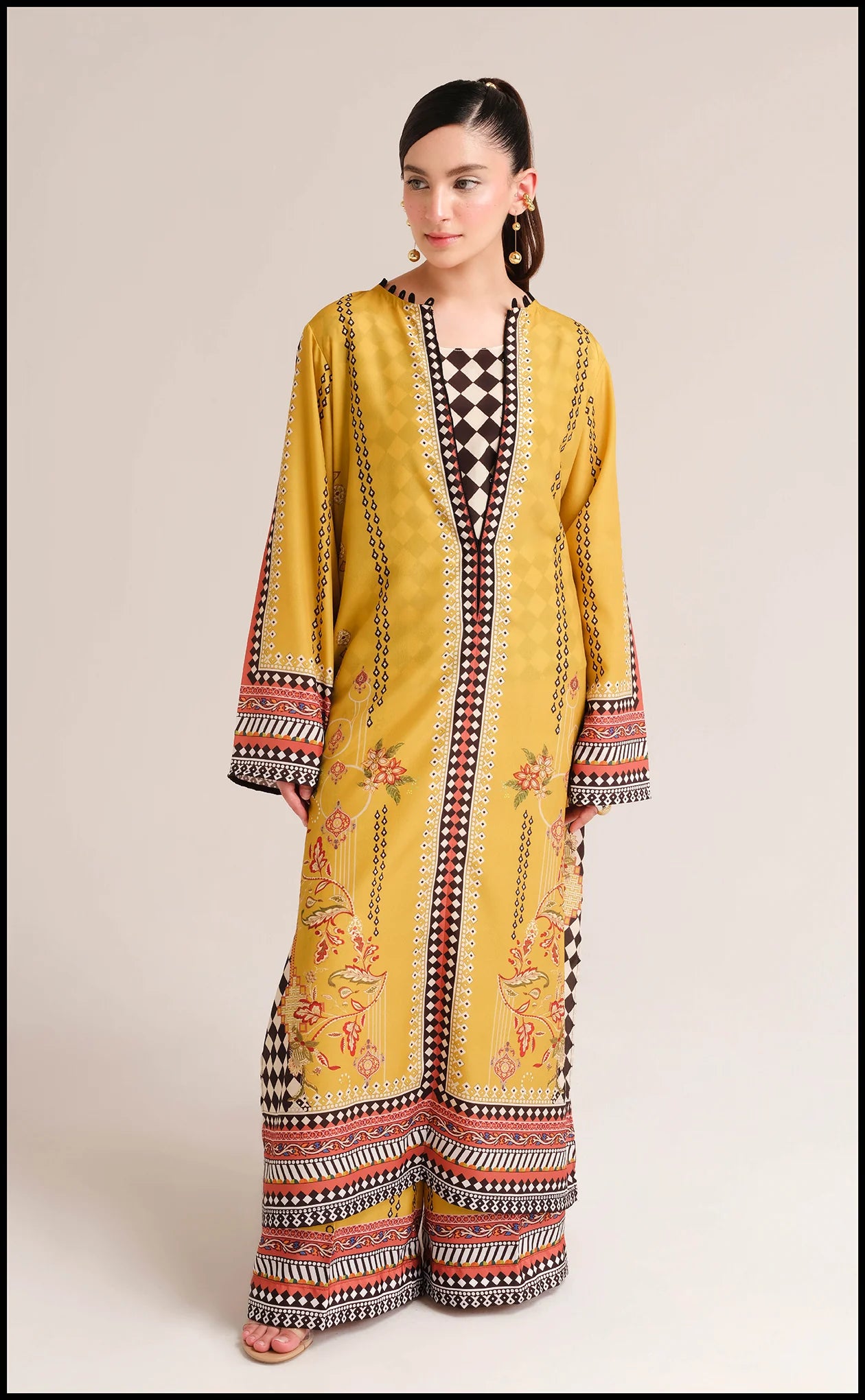 Printed 2-Piece Dress (Yellow)