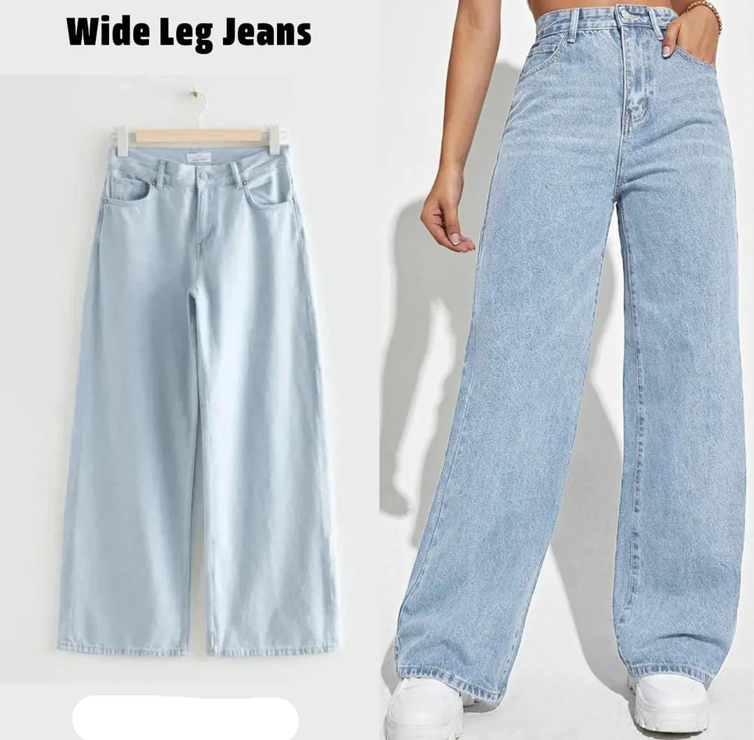 ICE BLUE WIDE LEG JEANS