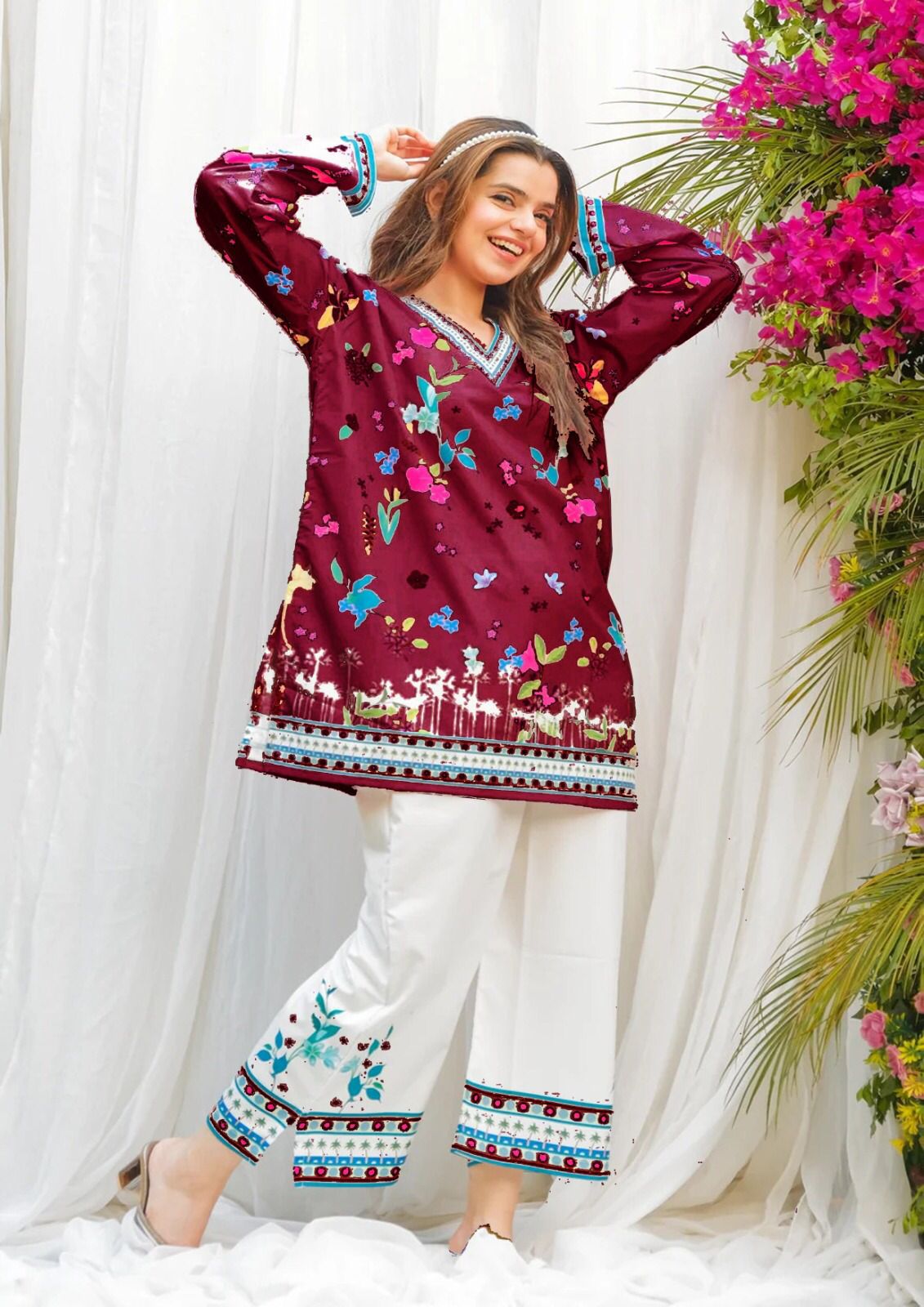 2 piece printed-colored co-ord set