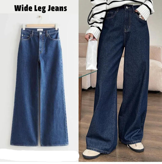 DARK BLUE WIDE LEG JEANS